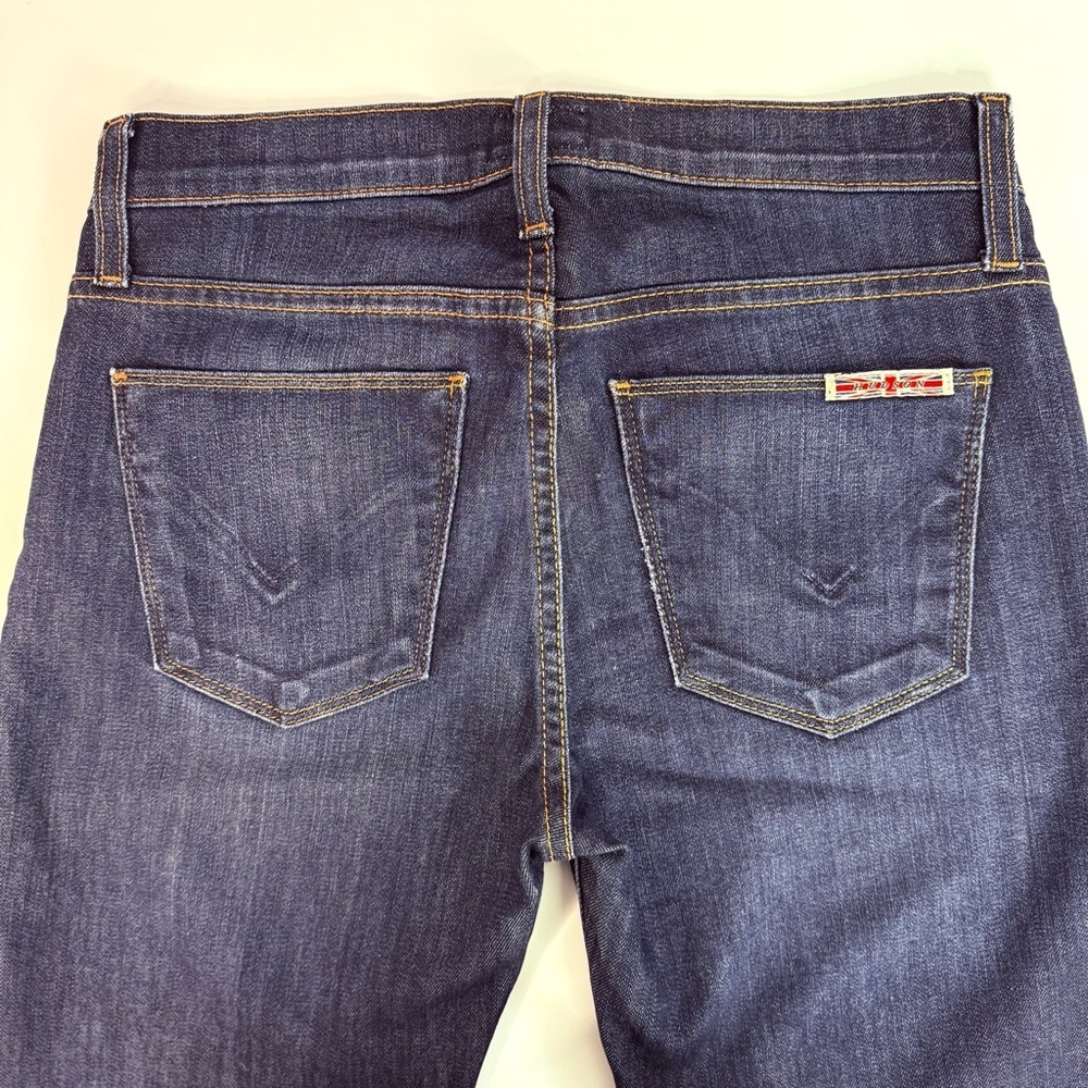 HUDSON Nico Midrise Size 26 Waist 32” Super Skinny Denim Dark Wash Blue Jeans - Picture 2 of 13
